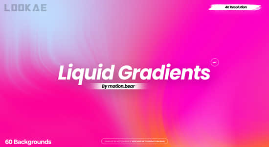 AE模板-抽象彩色渐变背景文字标题节奏快闪片头 Liquid Gradients – Opener-精品资源站